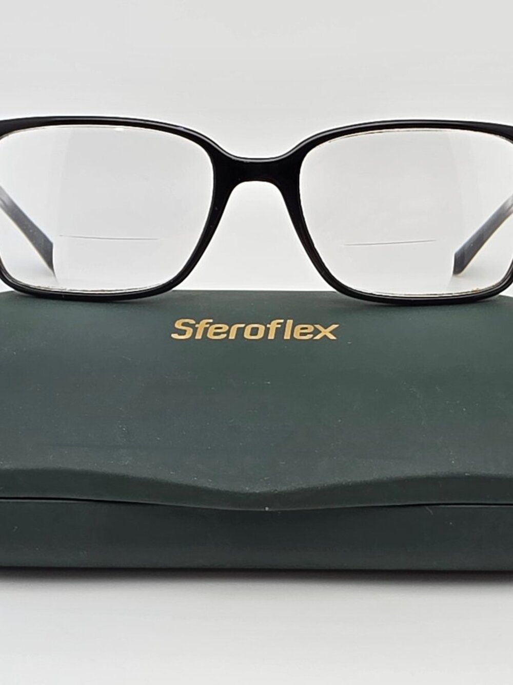 Sferoflex 1143 C568 Black Silver Eyeglasses Frame w Flexhinge and Case 53-18-140